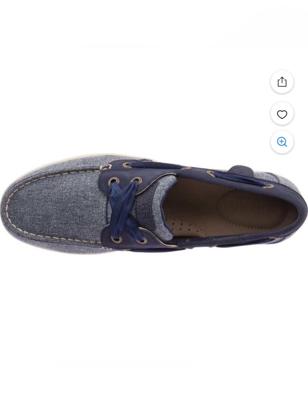 Sperry Top-Sider Koifish Sparkle Chambray Boat Shoe Size 8 Navy Sparkle